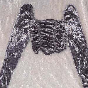 Divided H&M, Size Small, Grey Velvet Metallic